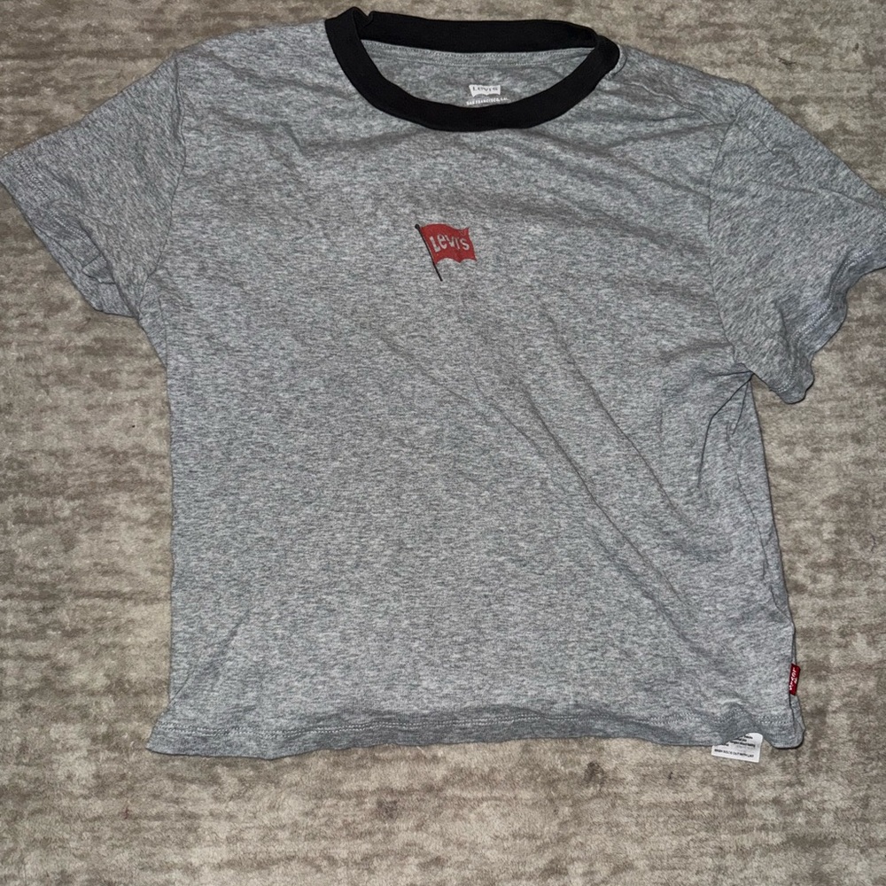 Levi's Heather Gray Tee with Black Trim